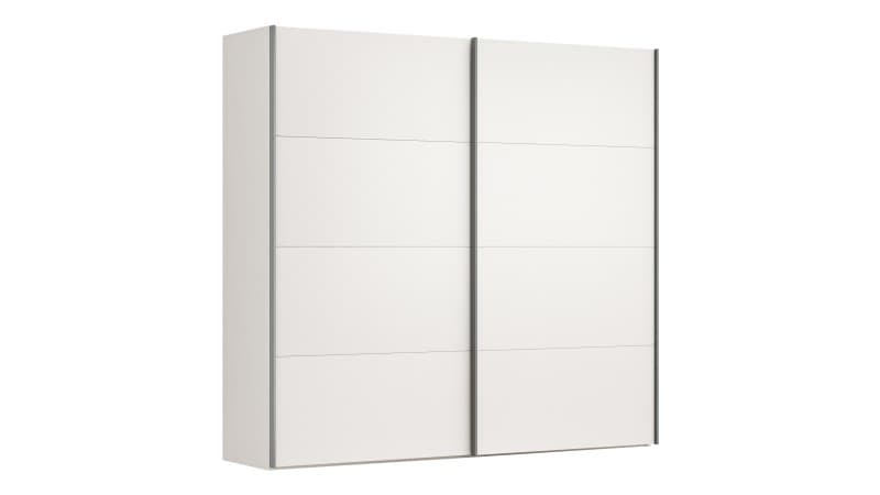 Schwebetürenschrank Viana - B ca. 241 cm, Lack, Weiß