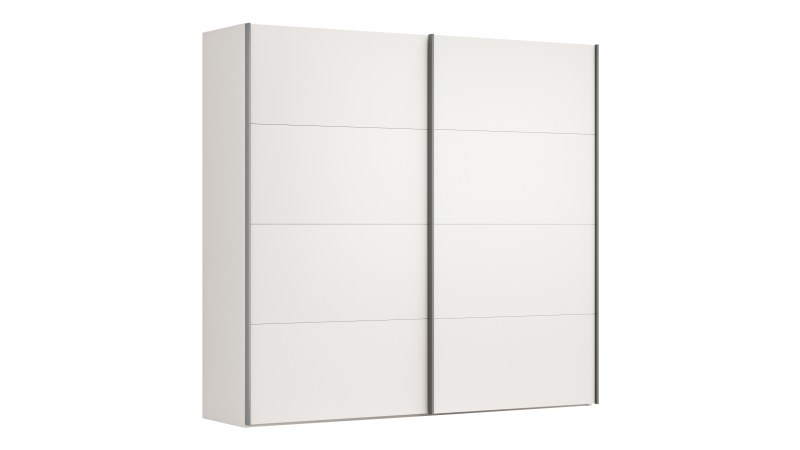 Schwebetürenschrank Viana - B ca. 241 cm, Lack, Weiß