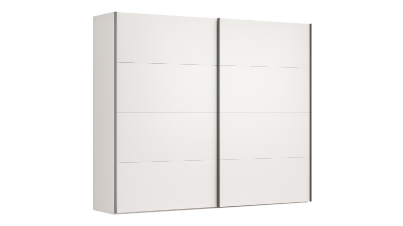 Schwebetürenschrank Viana - B ca. 271 cm, Lack, Weiß