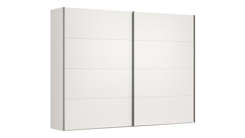 Schwebetürenschrank Viana - B ca. 301 cm, Lack, Weiß