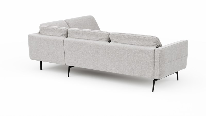 Ecksofa Estrela - Ecke rechts mit 2,5-Sitzer inkl. Rücken-/Armlehne verstellbar, Stoff, Creme