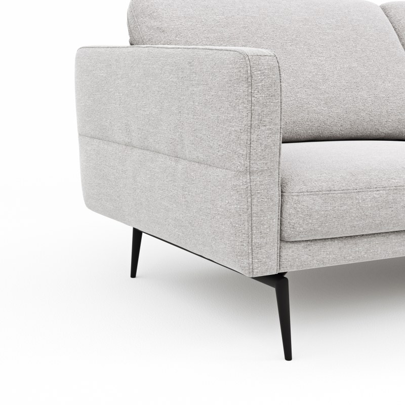 Ecksofa Estrela - Ecke rechts mit 2,5-Sitzer inkl. Rücken-/Armlehne verstellbar, Stoff, Creme