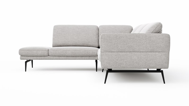 Ecksofa Estrela - Ecke links mit 2,5-Sitzer inkl. Rücken-/Armlehne verstellbar, Stoff, Creme