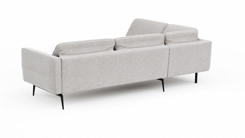 Ecksofa Estrela - Ecke links mit 2,5-Sitzer inkl. Rücken-/Armlehne verstellbar, Stoff, Creme