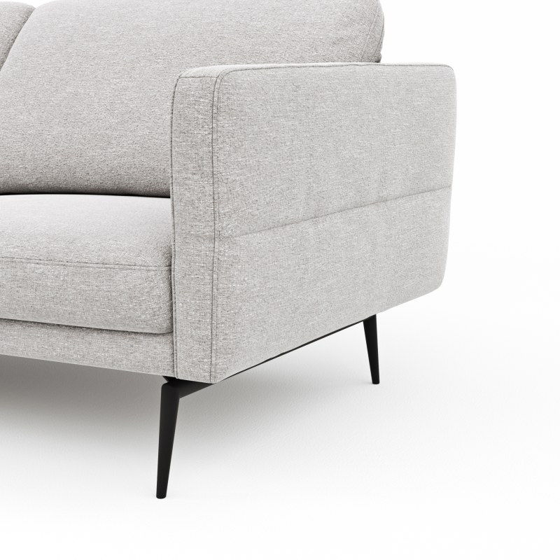 Ecksofa Estrela - Ecke links mit 2,5-Sitzer inkl. Rücken-/Armlehne verstellbar, Stoff, Creme