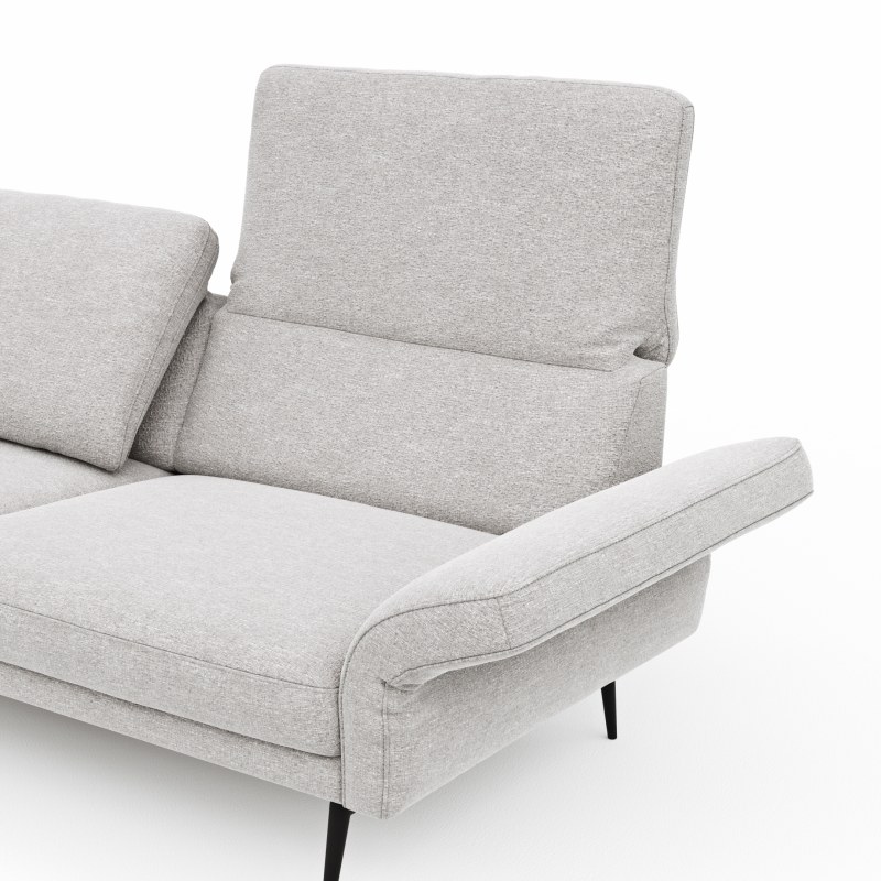 Ecksofa Estrela - Ecke links mit 2,5-Sitzer inkl. Rücken-/Armlehne verstellbar, Stoff, Creme