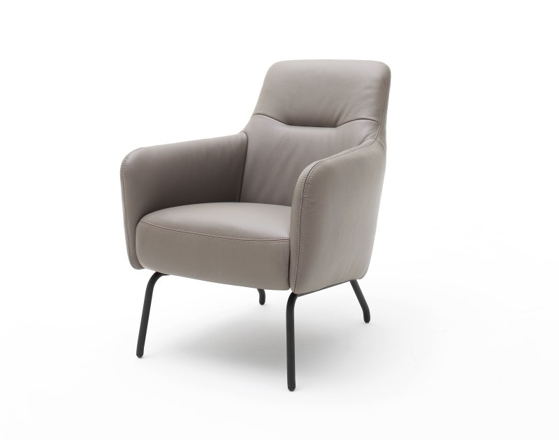 Sessel Rufus niedrig, Leder, Lava