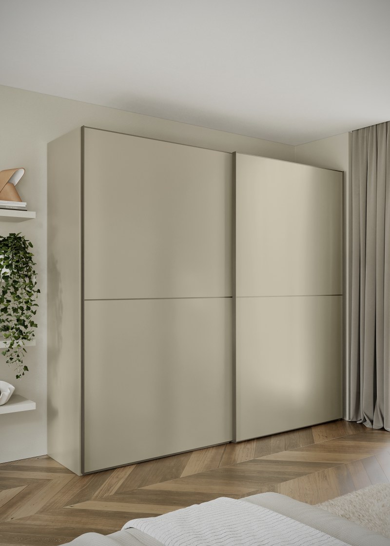 Schwebetürenschrank Solina Dover - B ca. 273 cm, Lack, Cappuccino