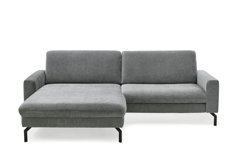 Ecksofa - Longchair links mit 1,5-Sitzer, Stoff, Anthrazit