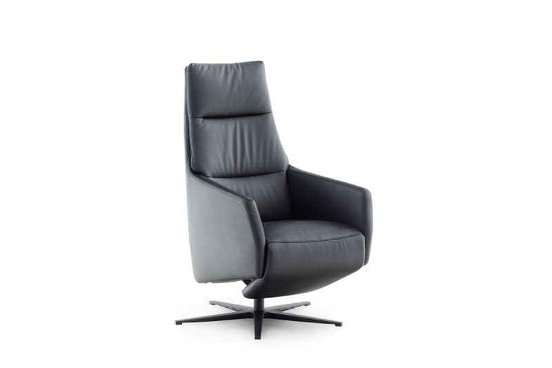 Relaxsessel Leopold - Größe L, inkl. Relaxfunktion, Leder, Schwarz