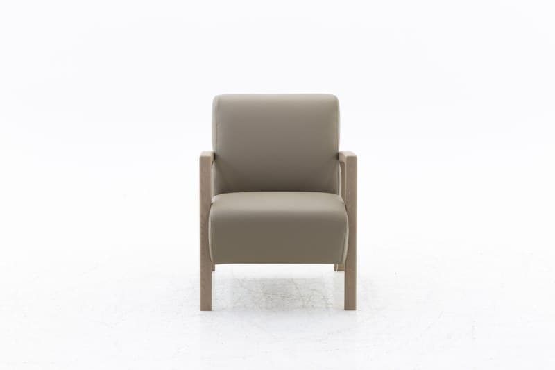Einzelsessel Magali - Leder, Mocca