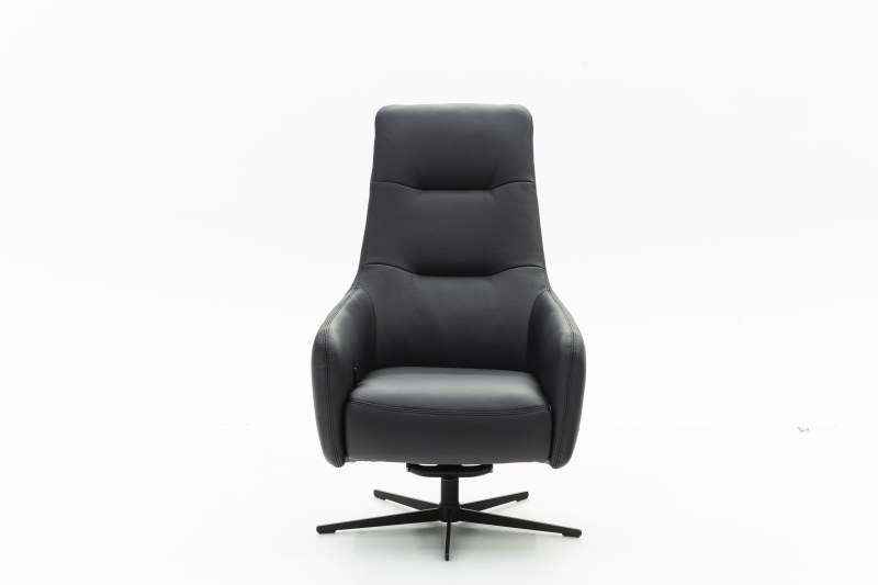 Relaxsessel Rufus - inkl. Relaxfunktion, Leder, Schwarz