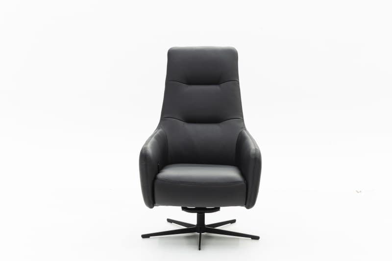 Relaxsessel Rufus - inkl. Relaxfunktion, Leder, Schwarz
