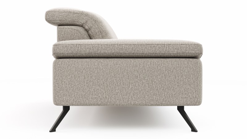 Sofa Rafaela 2.0 - 2,5-Sitzer inkl. Kopfteil verstellbar, Stoff, Champagner