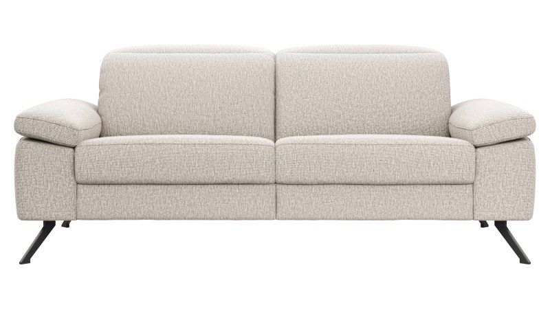 Sofa Rafaela 2.0 - 2,5-Sitzer inkl. Kopfteil verstellbar, Stoff, Champagner