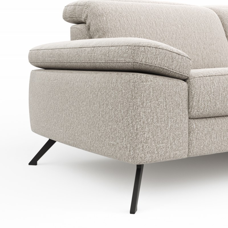 Sofa Rafaela 2.0 - 2,5-Sitzer inkl. Kopfteil verstellbar, Stoff, Champagner