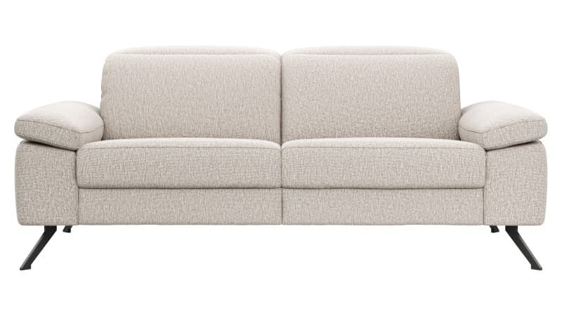 Sofa Rafaela 2.0 - 2,5-Sitzer inkl. Kopfteil verstellbar, Stoff, Champagner