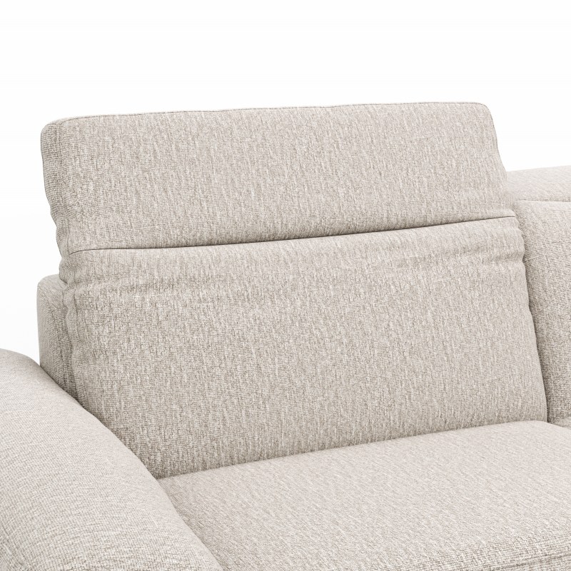 Sofa Rafaela 2.0 - 3-Sitzer inkl. Kopfteil verstellbar, Stoff, Champagner