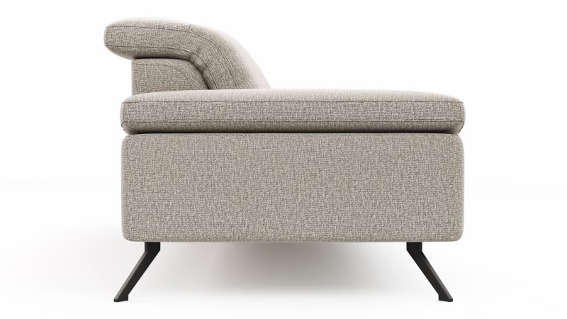Sofa Rafaela 2.0 - 3-Sitzer inkl. Kopfteil verstellbar, Stoff, Champagner