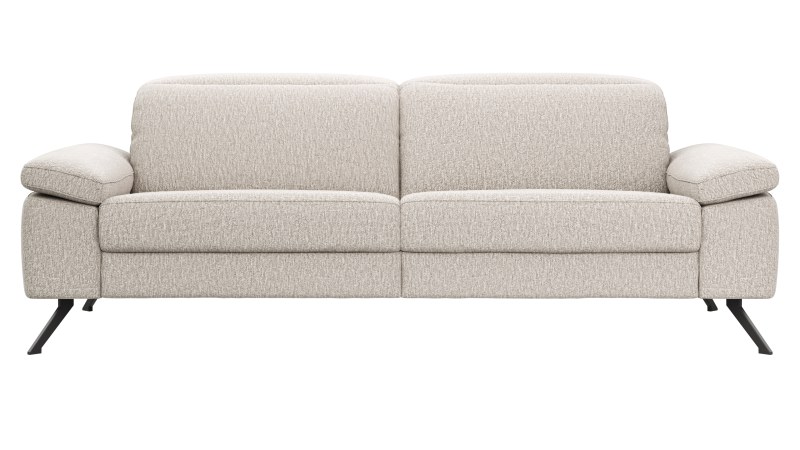 Sofa Rafaela 2.0 - 3-Sitzer inkl. Kopfteil verstellbar, Stoff, Champagner