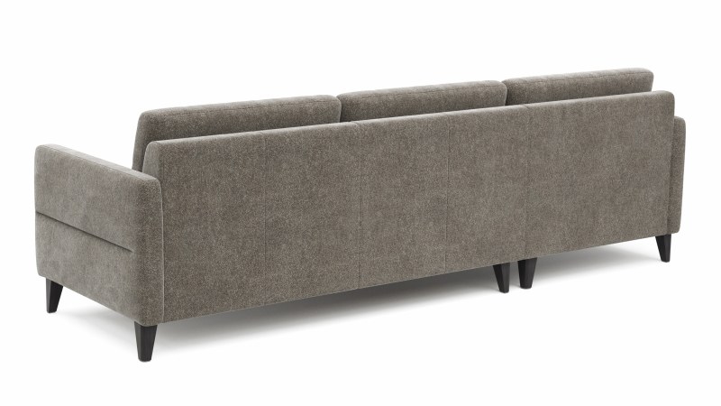 Ecksofa Arima N - Longchair mit 2,5-Sitzer rechts inkl. Kopfteil verstellbar, Stoff, Mocca