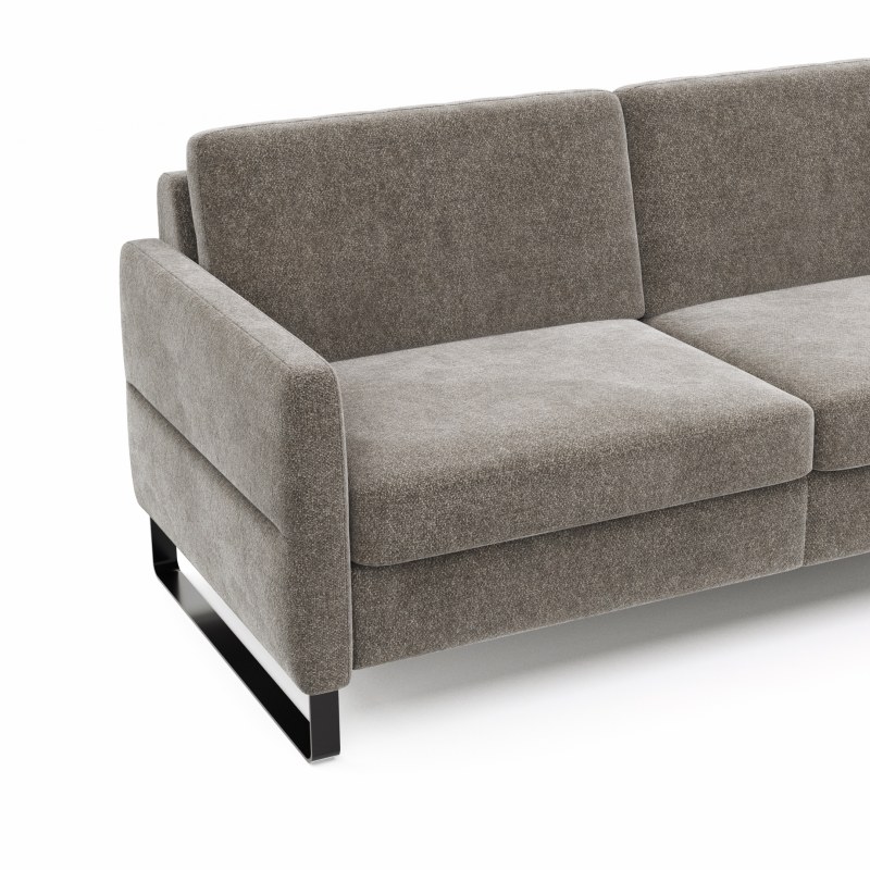 Sofa Arima N - 2,5-Sitzer inkl. Armlehne klappbar, Stoff, Mocca