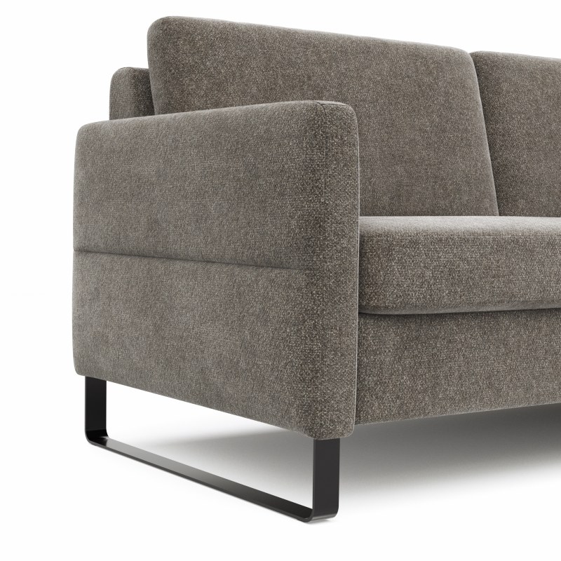 Sofa Arima N - 2,5-Sitzer inkl. Armlehne klappbar, Stoff, Mocca