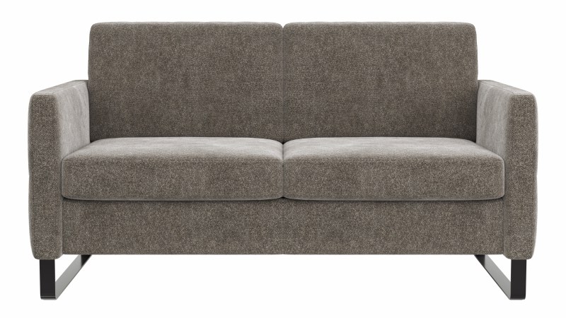 Sofa Arima N - 2-Sitzer inkl. Sitzvorzug motorisch und Armlehne klappbar, Stoff, Mocca