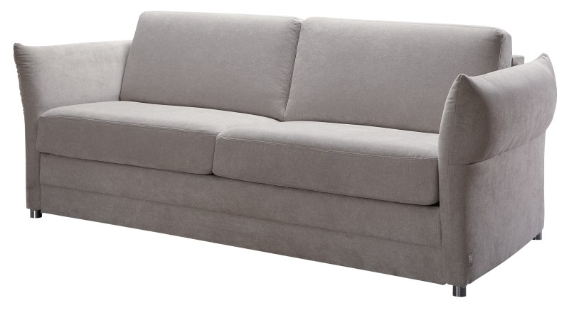 Faltbett EM Davos - 3-Sitzer mit Schlaffunktion inkl. Armlehne verstellbar, Stoff, Grau