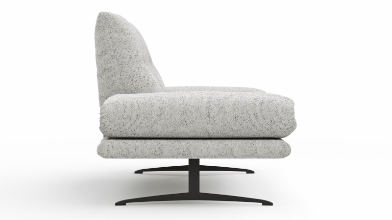 Sofa Lucero 2.0 - 2-Sitzer klein inkl. Drehsitz, Rollout-Armlehne und Sitztiefe verstellbar, Stoff, Offwhite