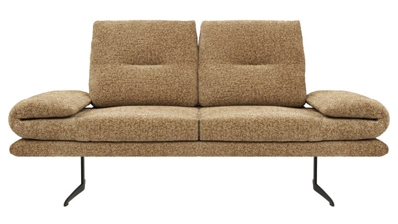 Sofa Lucero 2.0 - 2-Sitzer klein inkl. Rückenlehne, Stoff, Cognac