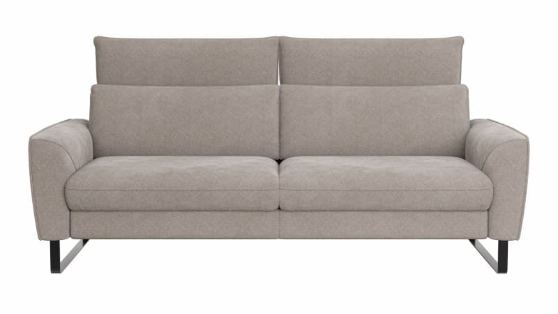 Sofa Avela - 3-Sitzer inkl. Kopfteil verstellbar, Stoff, Bisquit