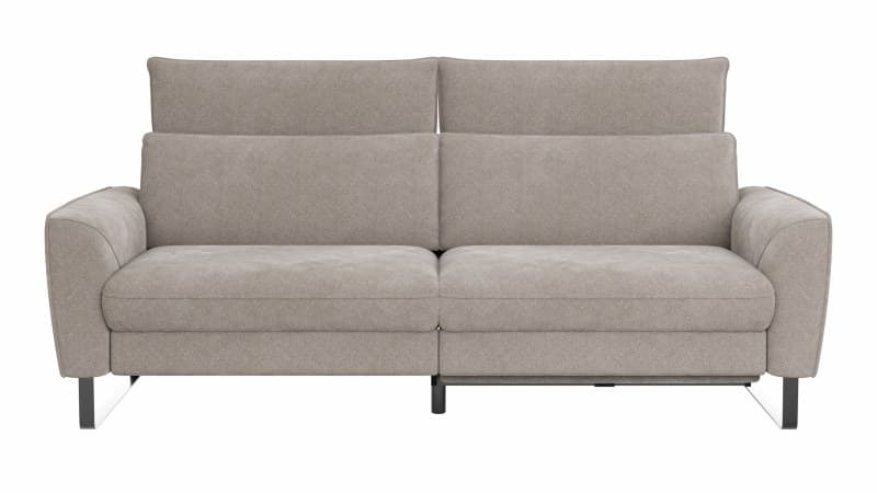 Sofa Avela - 3-Sitzer inkl. Relaxfunktion motorisch und Kopfteil verstellbar, Stoff, Bisquit