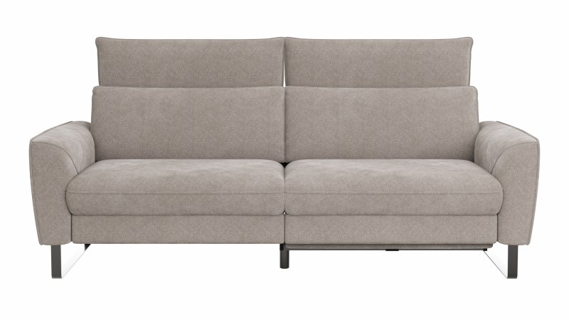 Sofa Avela - 3-Sitzer inkl. Relaxfunktion motorisch und Kopfteil verstellbar, Stoff, Bisquit