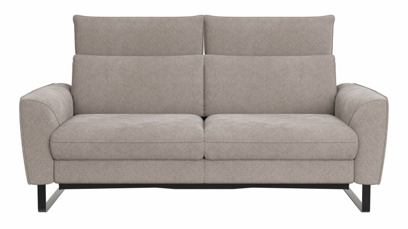 Sofa Avela - 2-Sitzer inkl. Sitzvorzug motorisch und Kopfteil verstellbar, Stoff, Bisquit