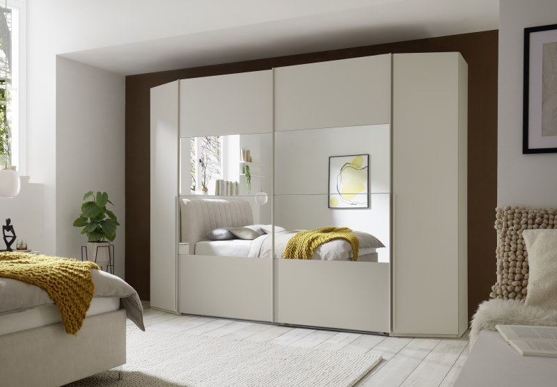 Schrank EM Lascala 4-türig - B. ca. 294 cm, champagner, Spiegel