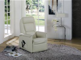 Fernsehsessel EM Mainz - Relaxfunktion, Leder, beige