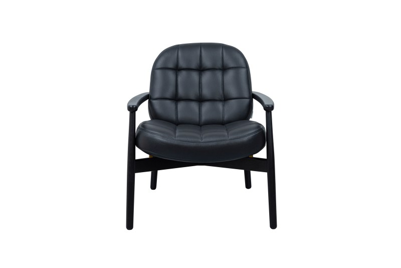 Loungesessel Frost - Leder, Schwarz