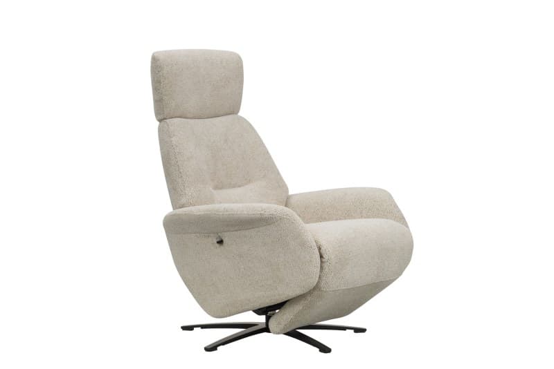 Sessel Liam - Relaxfunktion, Stoff, Ecru