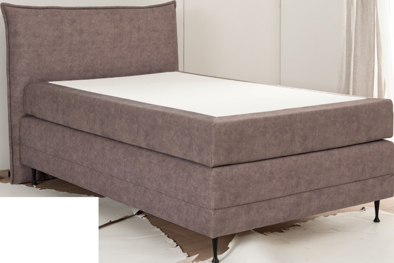 Boxspringbett EM Malo - Liegefläche ca. 120x200 cm, Stoff, braun