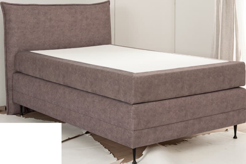 Boxspringbett EM Malo - Liegefläche ca. 120x200 cm, Stoff, braun