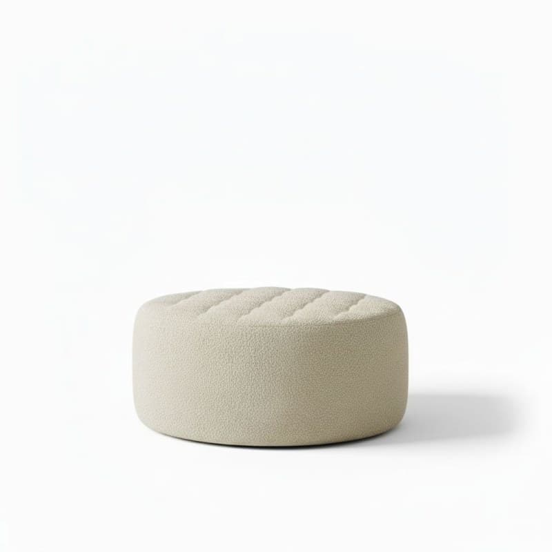 Hocker Tromso - D. ca. 90 cm, Stoff, Creme