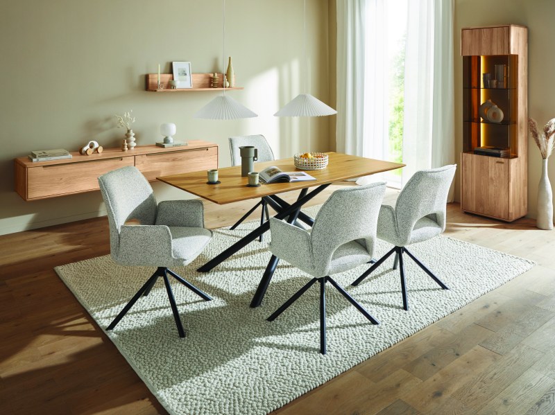 Esstisch Tineo - LB ca. 180 x 90 cm, Charaktereiche massiv