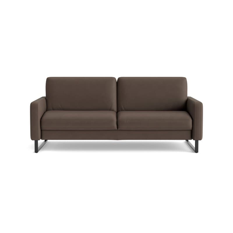 Sofa Aracena - 3-Sitzer, Leder, Dunkelbraun