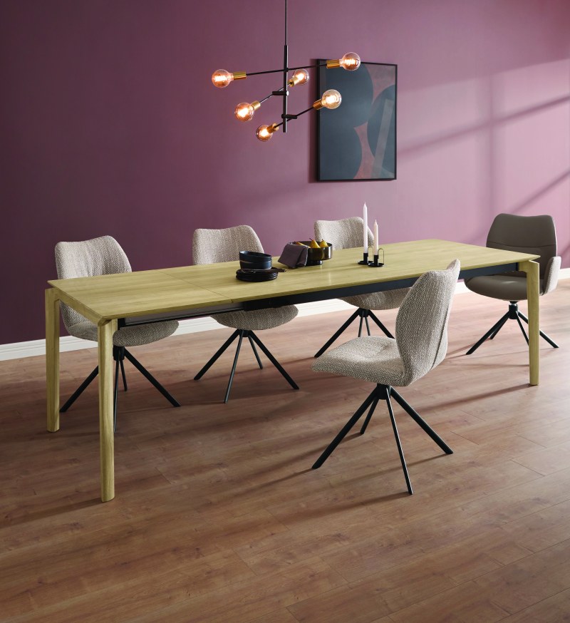 Esstisch Cambre - LB ca. 200 x 90 cm, ausziehbar, Eiche massiv