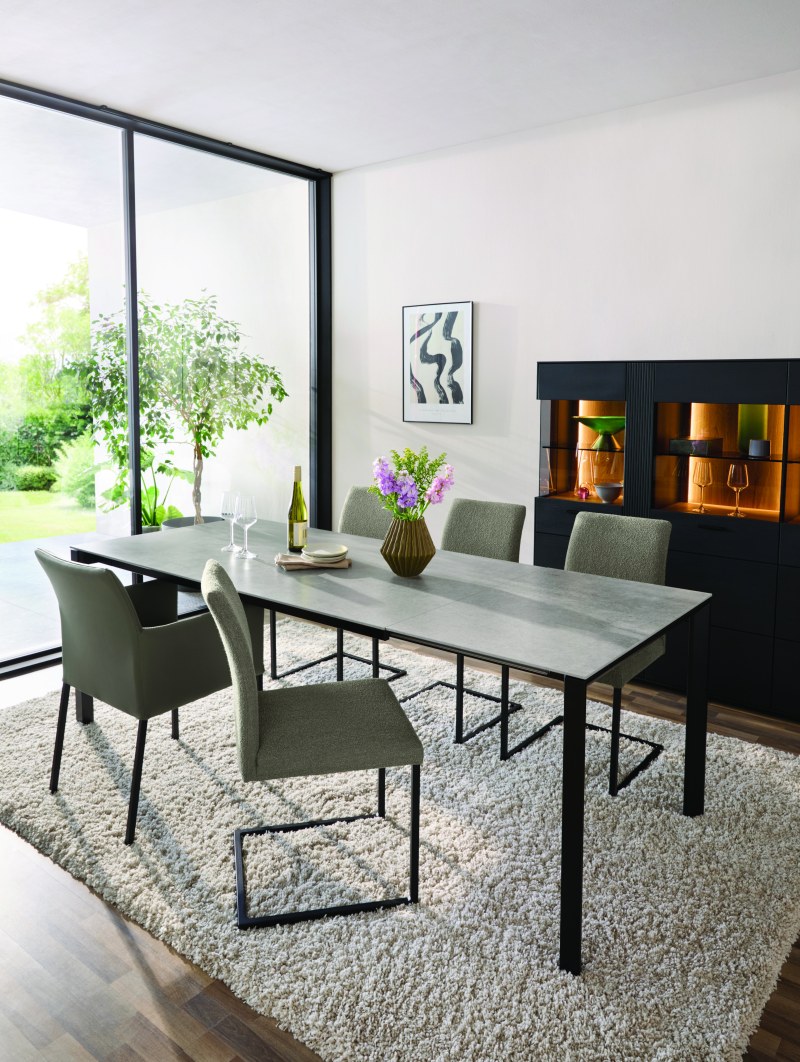 Esstisch Cambre - LB ca. 160x90 cm, Keramik, Grau