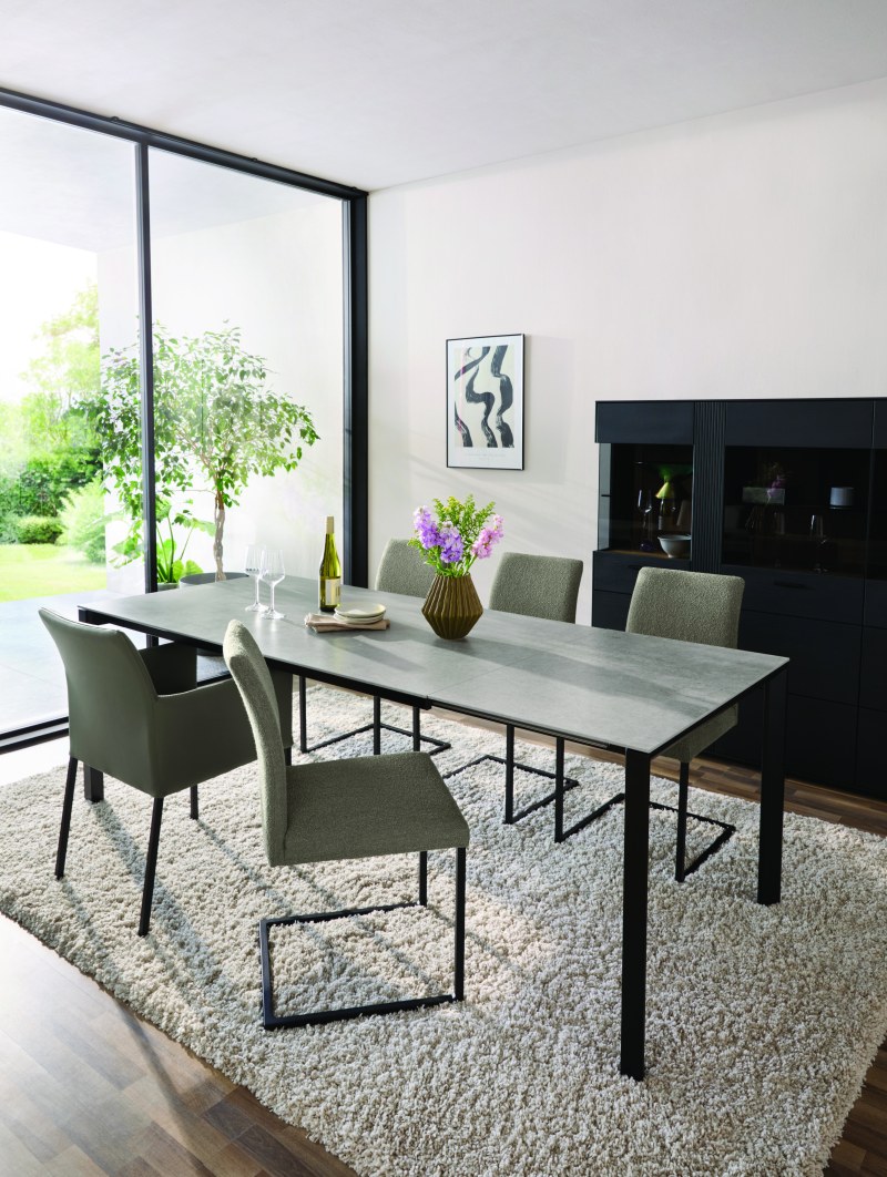 Esstisch Cambre - LB ca. 160x90 cm, Keramik, Grau