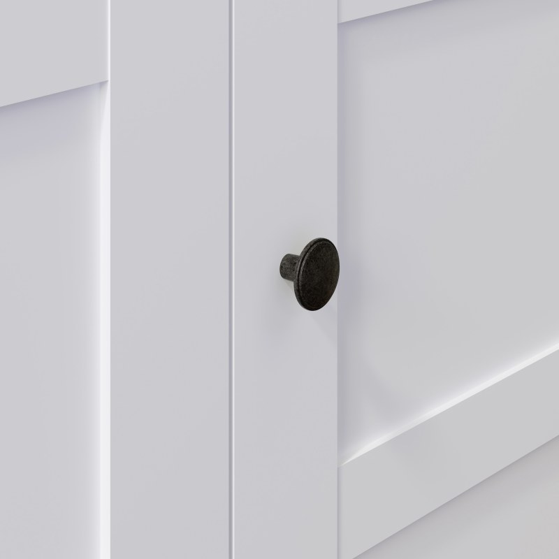 Drehtürenschrank - B. ca. 202 cm, Landhausoptik, Weiß