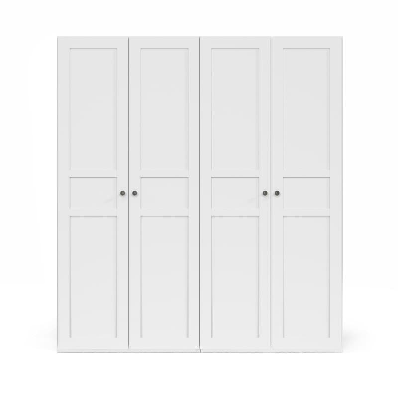 Drehtürenschrank - B. ca. 202 cm, Landhausoptik, Weiß