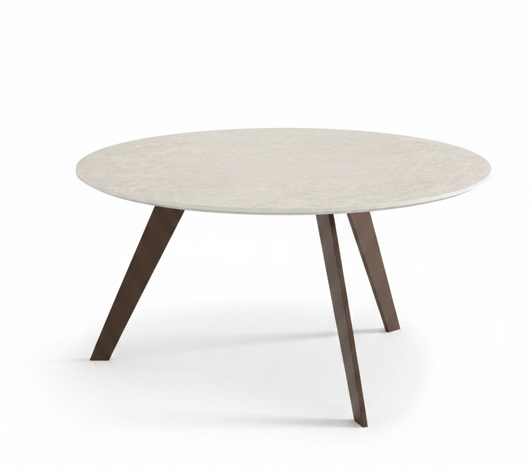 Couchtisch Oliva - LBH ca. 70x70x37 cm, HPL, Creme Natur